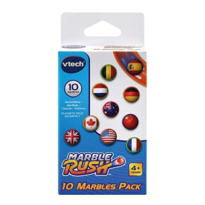 Image de VTech Marble Rush, Pack Recharge, 10 Billes Colorées et Illustrées, Accessoire Circuit à Billes, Cadeau Enfant Dès 4 Ans Contenu en Français