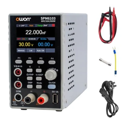 Image de OWON SPM6103 Alimentation 2 en 1 et multimètre (0 60 V, 0 10 A) CC variable, multimètre, interface USB prise charge SCPI