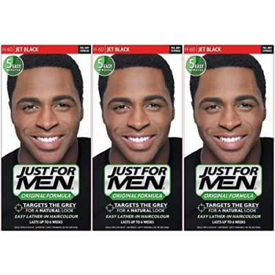 Image de Just for Men lot de 3 colorations cheveux, formule originale Noir Jais (H60)