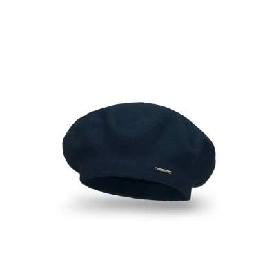 Image de VIVISENCE Béret Femme Automne Hiver Élégant Et Chaud pour Style Classique en Laine avec Ajustement Parfait Accessoire Confortable Idéal comme Cadeau Taille Unique, Bleu Foncé,Taille Unique