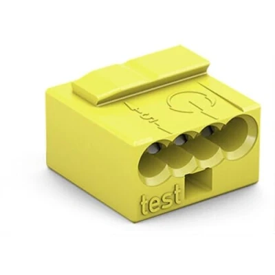 Image de WAGO Bornes Micro pour Boîtes de Dérivation, Conducteurs Rigides, 0,8 mm, 4 Conducteurs, Boîtier Jaune, Température Ambiante Max. 60 C, Jaune (100 Pcs)