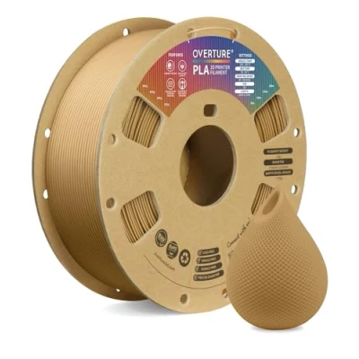 Image de OVERTURE PLA Filament 1.75mm, Bobine de 1kg(2,2lbs), Précision dimensionnelle +/ 0,02 mm (Marrone)