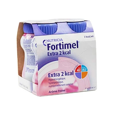 Image de Fortimel Extra 2 kcal, Dadfms, arôme fraise, 200 ml x 4