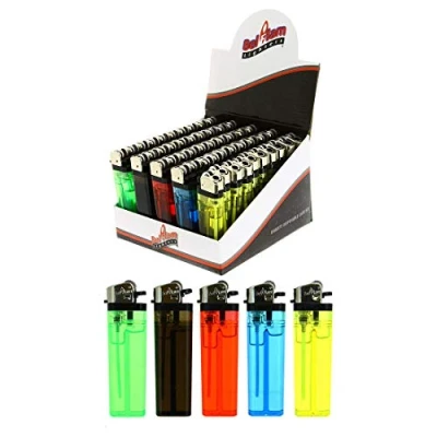 Image de Belflam P1850 Tc5Piezo Boite De 50 Briquets Elec Transprent Couleur