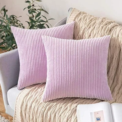 Image de MIULEE Housse de Coussin en Velours Décoratif Taie d&#039;oreiller Douce Sofa Salon Canapé Lot 2 45x45cm Violet