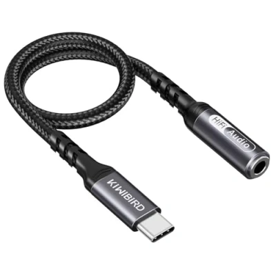 Image de KiWiBiRD Adaptateur pour écouteurs USB C Type vers Mini Jack Audio 3,5mm avec Puce DAC