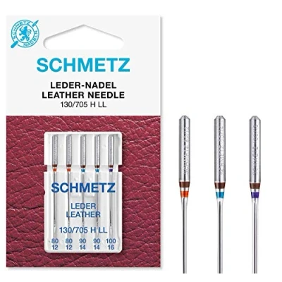 Image de SCHMETZ Aiguilles pour machines à coudre 5 cuir LL 130/705 H Grosseur d&#039;aiguille 2x 80/12, 90/14 et 1x 100/16 convient le