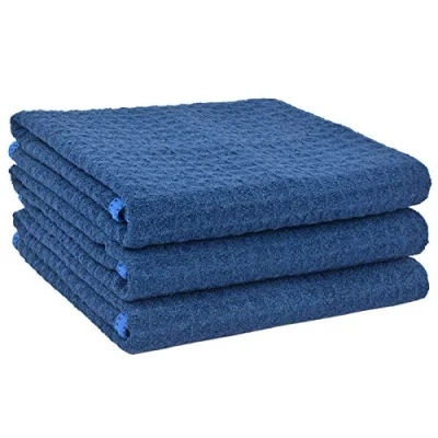 Image de VIVOTE Torchons de Cuisine en Microfibre,Serviettes Vaisselle,Torchons à Vaisselle qualité supérieure,torchon Cuisine,Tissu alvéolé,Très Absorbant Douces et épaisses,3 Pcs,40x56cm,Bleu