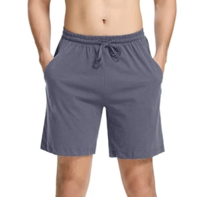 Image de Aseniza Bas de Pyjama Homme Short Décontracté en 100% Coton pour Hommes d&#039;été
