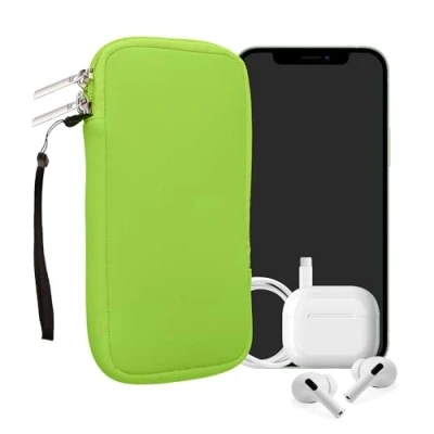 Image de kwmobile Housse Universelle Smartphone Pochette de Protection 17,2 x 8,4 cm pour téléphone Portable XL 6,7/6,8&quot; en néoprène Vert Fuchsia