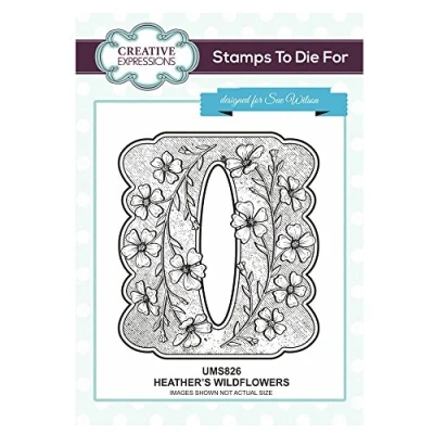 Image de Creative Expressions Die pour chiné de Fleurs Sauvages Taping Tampon en Caoutchouc, Gris, 15 x 12 1.5 cm