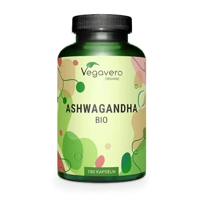 Image de Ashwagandha BIO Extra Fort : 2010 mg par Portion 180 Gélules Vegan Qualité Premium Sans Additifs &amp; Standardisé en Withanolides Vegavero®