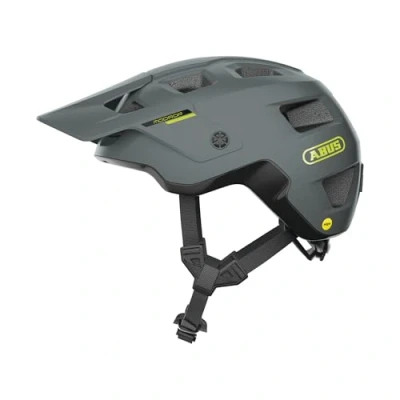 Image de ABUS casque MTB MoDrop MIPS de vélo robuste avec protection contre les chocs pour VTT ajustement individuel unisexe gris mat, M