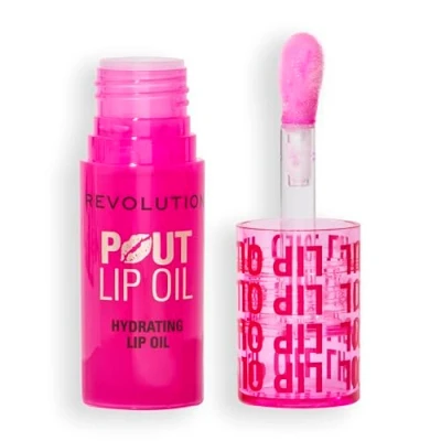 Image de Revolution, Huile à Lèvres Pout Nourrissante Teintée pour une Brillance Éclatante et un Fini Non Collant, Végan &amp; Sans Cruauté, Framboise Rose, 4 ml