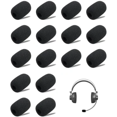 Image de Lot de 16 déflecteurs vent rechange en mousse Pour microphone et casque Mini l&#039;enseignement, la performance sur scène les réunions