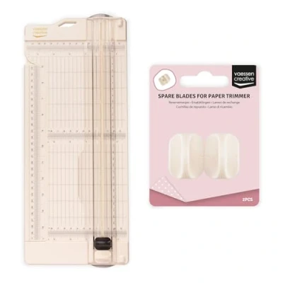 Image de Vaessen Creative Coupe 1 avec Planche pliante Rose 11,4 x 30,5 cm pour Scrapbooking, Fabrication de Cartes et projets en Papier 2 Lames Rechange Conçu Toute sécurité, Blanc, Divers
