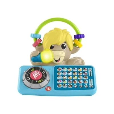 Image de Fisher Price Jouet d’éveil Sync Squad Yack Lettres pour bébé et tout petit avec musique lumières interactives, à partir de 9 mois, version française, HYK96