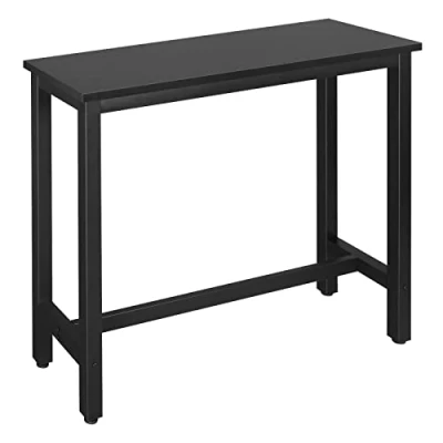 Image de WOLTU BT17sz Table de Bar 120x40x100cm Bistrot à Manger, Structure en métal et Plateau MDF Robuste,Noir