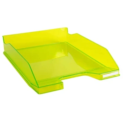 Image de Exacompta Réf. 113235D 1 corbeille à courrier COMBO MIDI dimensions utiles 34 x 25 6,5 cm pour format A4 + peut contenir 500 feuilles couleur vert anis transparent glossy