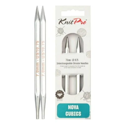 Image de KnitPro Nova Cubics 7 mm Aiguilles circulaires spéciales interchangeables en Laiton Brillant