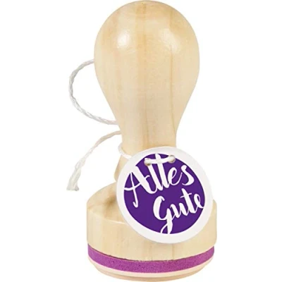 Image de Knorr Prandell Stamp Wooden Round Motif Size Approx. 3.2 cm Theme: All the best