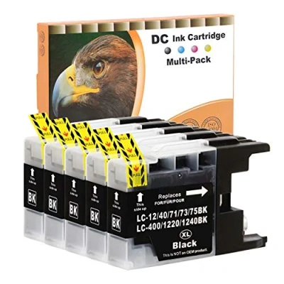 Image de D&amp;C Cartouche d&#039;encre Compatible pour Brother LC 1220 1240 XL DCP J525W J725DW J925DW MFC J280W J430W J425W J435W J5910DW J625DW J6510DW (5 Noir)