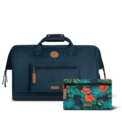 Image de CABAIA Sac de Voyage Duffle Adventurer Reykjavik 36L Compatible Bagage Cabine 45x30x29 Déperlant &amp; Certifié Vegan 2 Poches Compartiment à Chaussures Week End, Sport Bleu