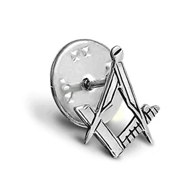 Image de The Masonic Collection Badge maçonnique Craft Sq &amp; Compass Plaqué or et argent Avec broche d&#039;embrayage Un cadeau parfait pour les hommes francs maçons, Laiton