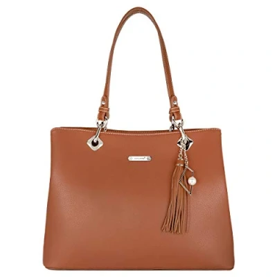 Image de David Jones Sac à Main Porté Epaule Femme Cabas Fourre Tout Cuir PU Souple Grande Capacité Tote Shopper Bag Large Shopping Anses Longues Plusieurs Compartiments Poches Mode Marron Camel