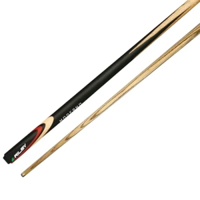 Image de Riley Rmod 12 Moderno Queue de Billard en frêne 2 pièces 145 cm avec Pointe 9,5 mm Unisexe, Fût Noir/Manche Bois Naturel, 57&quot; (145cm)