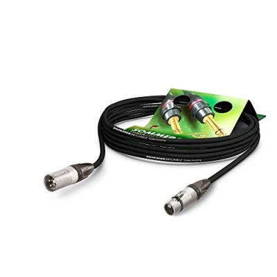 Image de Sommer Cable Microphone The Source MKII Highflex équipé XLR 3 points male Neutrik NC3MXX / femelle NC3FXX, livré avec attache scratch, Noir (10m)