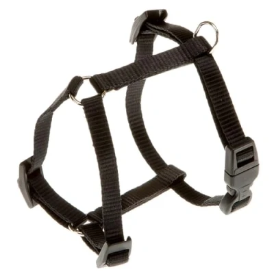 Image de Ferplast Harnais Petit Chien Champion XS, pour Chat Ajustable en 3 Points, Facile à Porter, Poitrine 25 38 cm. Noir