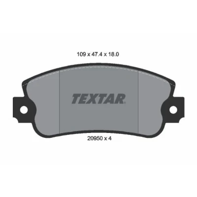 Image de TEXTAR 2095005 Jeu de plaquettes frein non préparé pour indicateur d&#039;usure FIAT: Panda I 3/5 portes, Uno RITMO 1