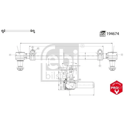Image de FEBI BILSTEIN 194674 Barre de direction Essieu avant force avec écrous MAN: TGA