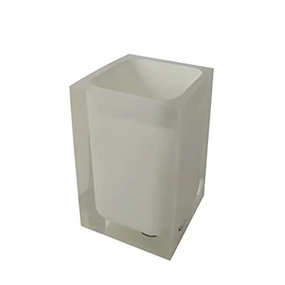 Image de Gedy Blanc Auckland Salle de Bain, Mesures et Poids : 11 x 7,2 cm 0,29 kg, Porte Brosse à Dents en résine Transparente Haute qualité, Design R&amp;D, Fait la Main, 2 Ans Garantie, Unique