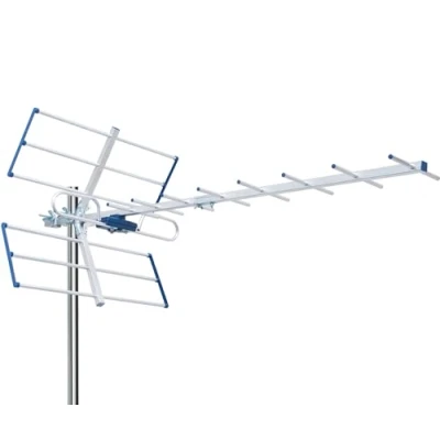 Image de EDISION YAGI 12db Antenne extérieure UHF 21 48 Terrestre, Filtre 5G LTE intégré, Réception TNT, Permet de recevoir Les signaux DVB T/T2, Fréquences 470 694Mhz, Longueur 101cm, LTE700, Bleu