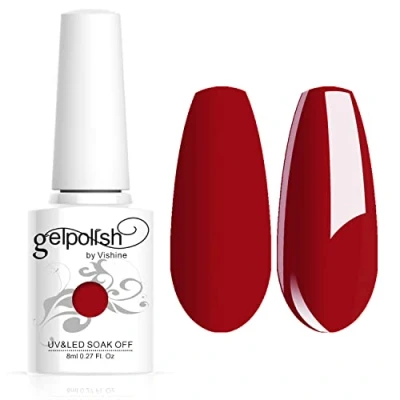 Image de Vishine Vernis à ongles 8ml Semi permanent Gel Polish UV LED Soak Off Manucure Rouge sang #1337