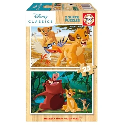 Image de Educa Ensemble de 2 Puzzles Bois avec 25 pièces chacun The Lion King. Mesure: 26 x 18 cm. Recommandé 4 Ans (19960)