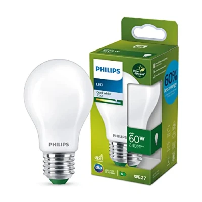 Image de Philips ampoule LED Ultra Efficient Classe A, 60W, culot E27, blanc froid 4000K, dépolie