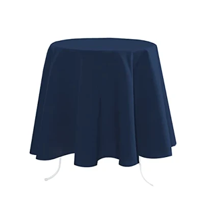 Image de Stof Lovely CASA Nappe Taille ø 180 100% Polyester Couleur Petrole Modèle Nelson Ronde Linge de Table Lavable 30 Qualité Exceptionnelle