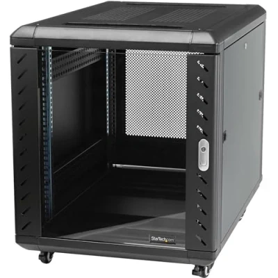 Image de startech 15u server rack cabinet includes casters leveling feet Noir