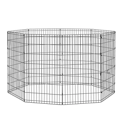 Image de New World B550 42 Cage d&#039;exercice et parc pour chien sans porte ; 60,96 cm x 106,68 Revêtement de finition noir