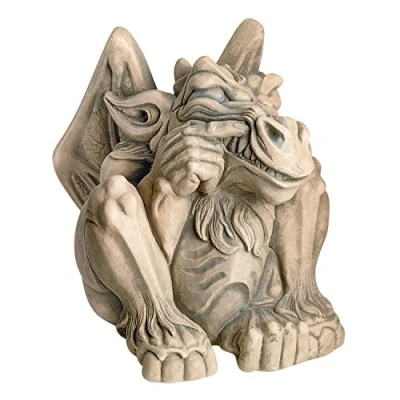 Image de Design Toscano OS69003 Statue de Gargouille Fête des Fous Grand Bronzage 19 x 21,5 cm