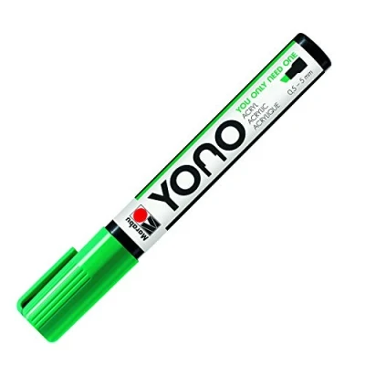 Image de Marabu YONO 12400102067 Marqueur Vert jus 067 Stylo acrylique polyvalent avec pointe biseautée japonaise 0,5 5 mm, à base d&#039;eau, résistant la lumière et imperméable pour presque tous les supports