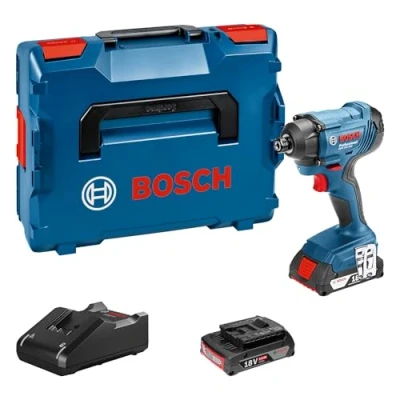 Image de Bosch Professional 18V System visseuse à chocs sans fil GDR 160 C (couple maxi : Nm, vissages M6 M14, carré mâle 1/4&quot;, 2 batteries 2,0 Ah et chargeur, dans une L BOXX)