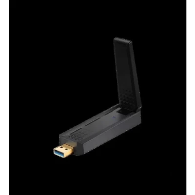Image de MSI AXE5400 Adaptateur USB WiFi 6E tri Bande WLAN jusqu&#039;à 5400 Mbps (6 GHz, 5 2.4GHz sans Fil), Type A 3.2 Gen 1, MU MIMO, antenne réglable, Beamforming, WPA3 Support Filaire Inclus