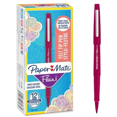 Image de Paper Mate Flair Feutres de Coloriage pointe moyenne (0,7 mm) encre verte boîte 12