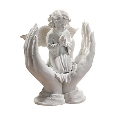 Image de Design Toscano PD1741 Statue de Prières d&#039;une Anges Blanc 7,5 x 10 12,5 cm