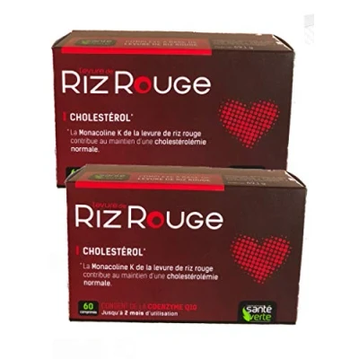Image de SANTE VERTE LEVURE de RIZ ROUGE + formule renforcee 60cps Lot 2 Boites 60 Comprimés