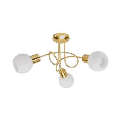 Image de Lindby Plafonnier Elaina à intensité variable en Doré Métal e. a. pour Salon &amp; Salle manger (à 3 lampes, E14), Luminaire Plafonnier, Lampe Plafond, Eclerage Eclairage Interieur